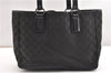 Authentic GUCCI Vintage Shoulder Tote Bag GG Canvas Leather 113017 Black 2053G