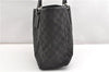 Authentic GUCCI Vintage Shoulder Tote Bag GG Canvas Leather 113017 Black 2053G