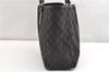 Authentic GUCCI Vintage Shoulder Tote Bag GG Canvas Leather 113017 Black 2053G