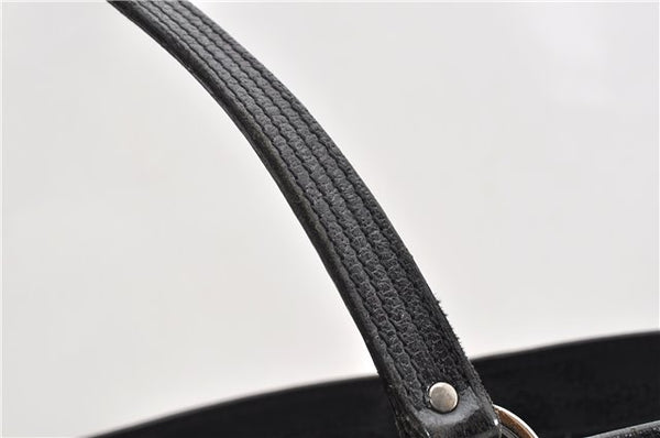 Authentic GUCCI Vintage Shoulder Tote Bag GG Canvas Leather 113017 Black 2053G