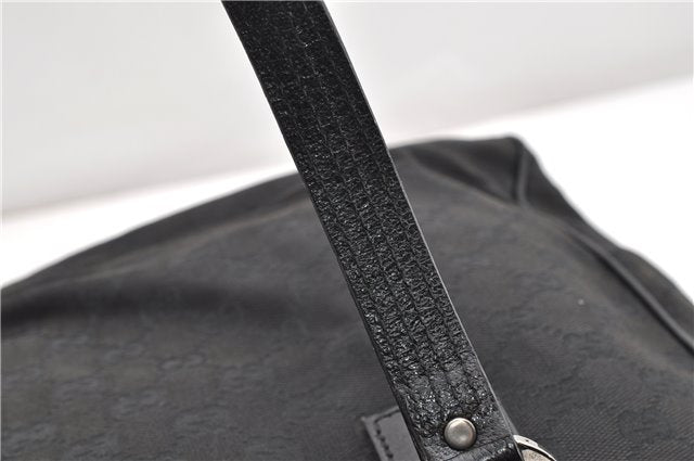 Authentic GUCCI Vintage Shoulder Tote Bag GG Canvas Leather 113017 Black 2053G