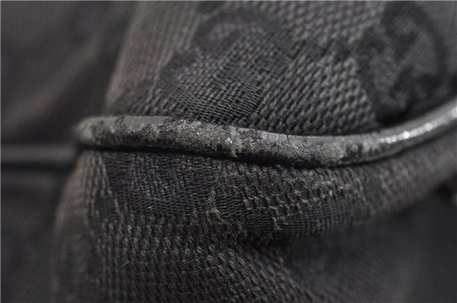 Authentic GUCCI Vintage Shoulder Tote Bag GG Canvas Leather 113017 Black 2053G