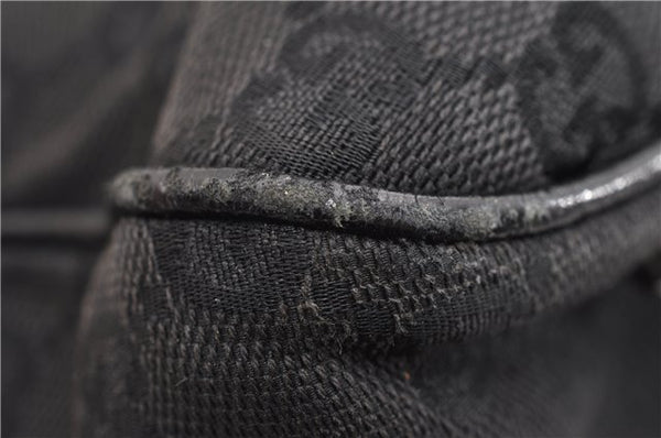 Authentic GUCCI Vintage Shoulder Tote Bag GG Canvas Leather 113017 Black 2053G