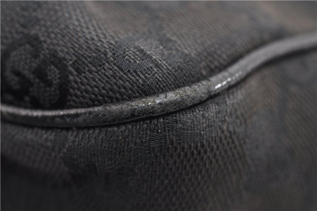 Authentic GUCCI Vintage Shoulder Tote Bag GG Canvas Leather 113017 Black 2053G