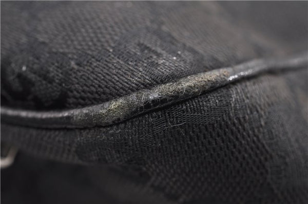 Authentic GUCCI Vintage Shoulder Tote Bag GG Canvas Leather 113017 Black 2053G