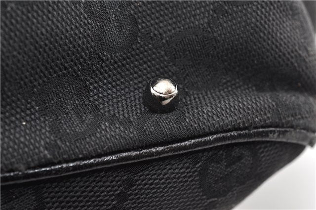 Authentic GUCCI Vintage Shoulder Tote Bag GG Canvas Leather 113017 Black 2053G