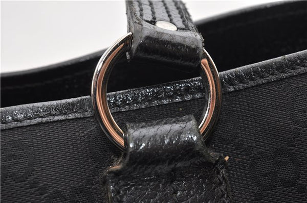 Authentic GUCCI Vintage Shoulder Tote Bag GG Canvas Leather 113017 Black 2053G