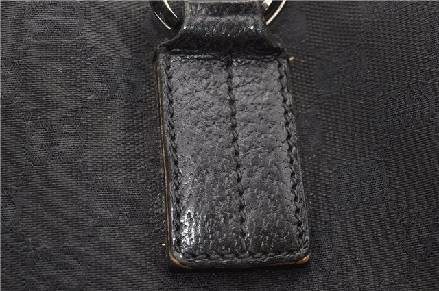 Authentic GUCCI Vintage Shoulder Tote Bag GG Canvas Leather 113017 Black 2053G