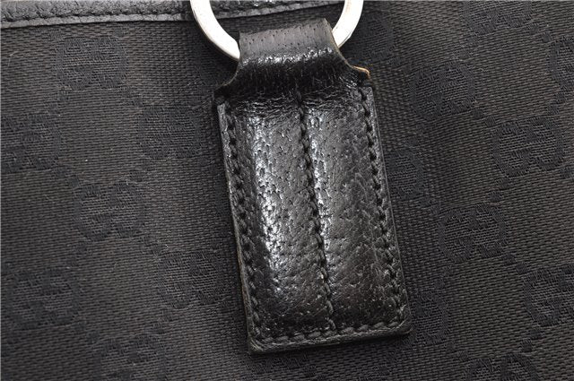 Authentic GUCCI Vintage Shoulder Tote Bag GG Canvas Leather 113017 Black 2053G