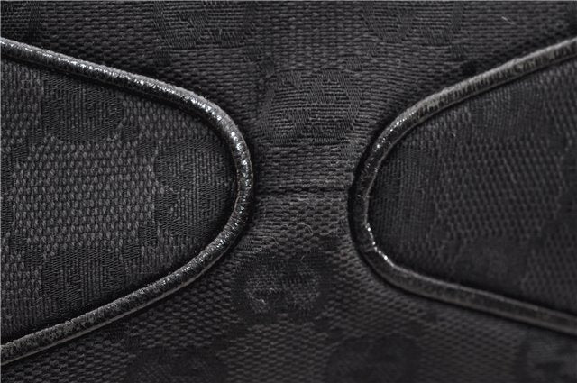 Authentic GUCCI Vintage Shoulder Tote Bag GG Canvas Leather 113017 Black 2053G