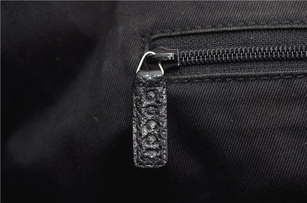 Authentic GUCCI Vintage Shoulder Tote Bag GG Canvas Leather 113017 Black 2053G