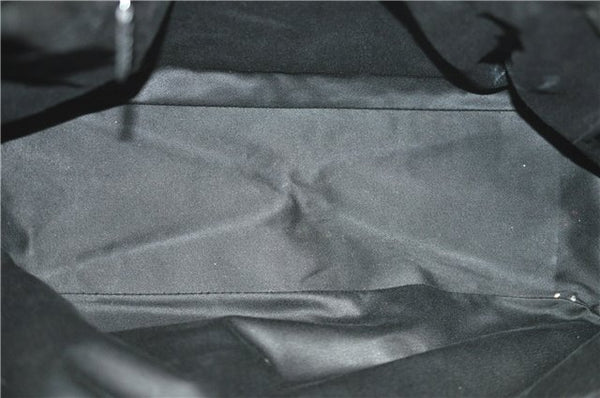 Authentic GUCCI Vintage Shoulder Tote Bag GG Canvas Leather 113017 Black 2053G