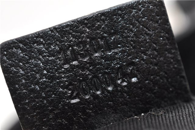 Authentic GUCCI Vintage Shoulder Tote Bag GG Canvas Leather 113017 Black 2053G