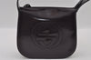 Authentic GUCCI Interlocking G Shoulder Bag Purse Enamel Dark Purple Junk 2057I