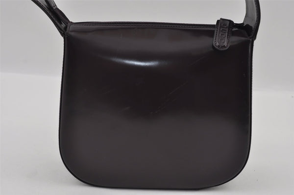 Authentic GUCCI Interlocking G Shoulder Bag Purse Enamel Dark Purple Junk 2057I