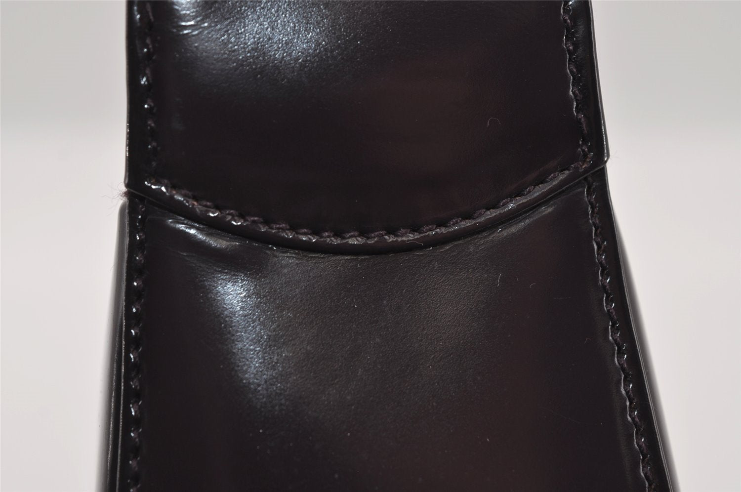 Authentic GUCCI Interlocking G Shoulder Bag Purse Enamel Dark Purple Junk 2057I