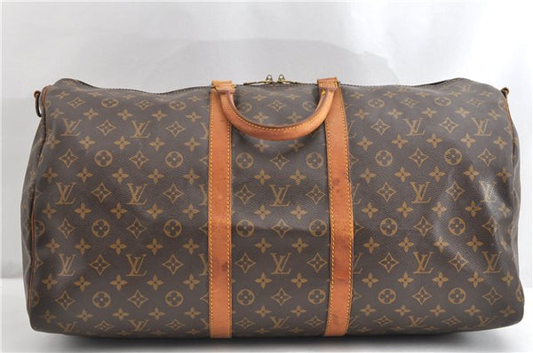 Authentic Louis Vuitton Monogram Keepall Bandouliere 55 M41414 Boston Bag 2059G