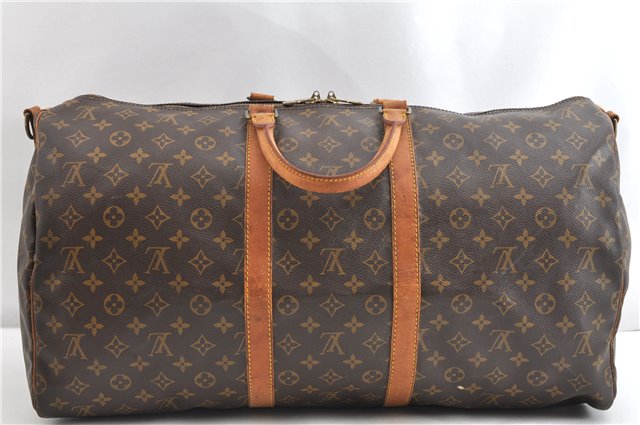 Authentic Louis Vuitton Monogram Keepall Bandouliere 55 M41414 Boston Bag 2059G