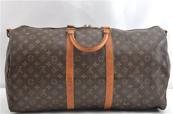 Authentic Louis Vuitton Monogram Keepall Bandouliere 55 M41414 Boston Bag 2059G