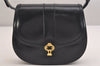 Authentic GUCCI Vintage Shoulder Cross Body Bag Purse Leather Black 2059I
