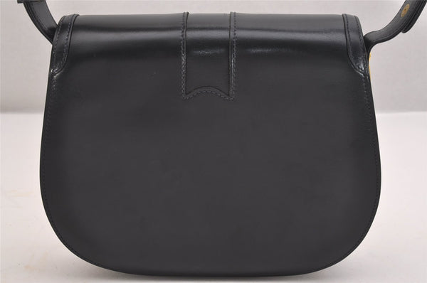 Authentic GUCCI Vintage Shoulder Cross Body Bag Purse Leather Black 2059I