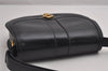 Authentic GUCCI Vintage Shoulder Cross Body Bag Purse Leather Black 2059I