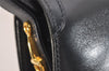Authentic GUCCI Vintage Shoulder Cross Body Bag Purse Leather Black 2059I