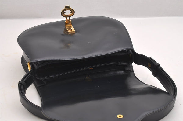 Authentic GUCCI Vintage Shoulder Cross Body Bag Purse Leather Black 2059I