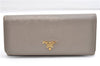 Authentic PRADA Saffiano Metal Leather Long Wallet Purse 1M1132 Beige Box 2060G