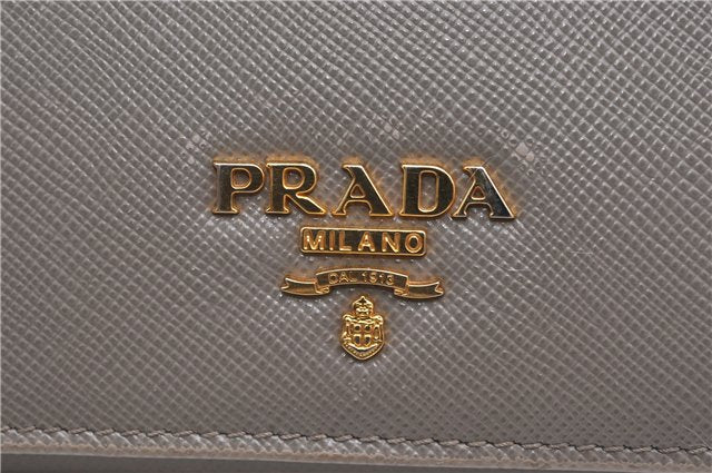 Authentic PRADA Saffiano Metal Leather Long Wallet Purse 1M1132 Beige Box 2060G