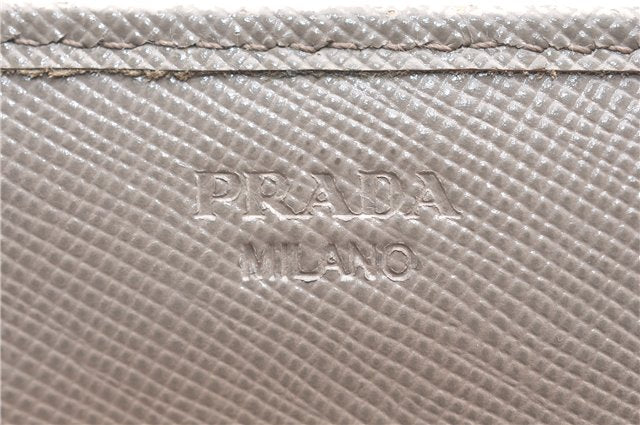 Authentic PRADA Saffiano Metal Leather Long Wallet Purse 1M1132 Beige Box 2060G