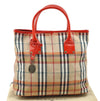 Authentic BURBERRY Vintage Nova Check Canvas Enamel Hand Bag Beige 2061G