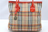 Authentic BURBERRY Vintage Nova Check Canvas Enamel Hand Bag Beige 2061G