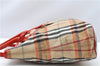 Authentic BURBERRY Vintage Nova Check Canvas Enamel Hand Bag Beige 2061G