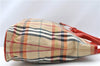 Authentic BURBERRY Vintage Nova Check Canvas Enamel Hand Bag Beige 2061G