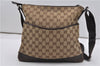 Authentic GUCCI Shoulder Cross Body Bag GG Canvas Leather 145857 Brown 2062G