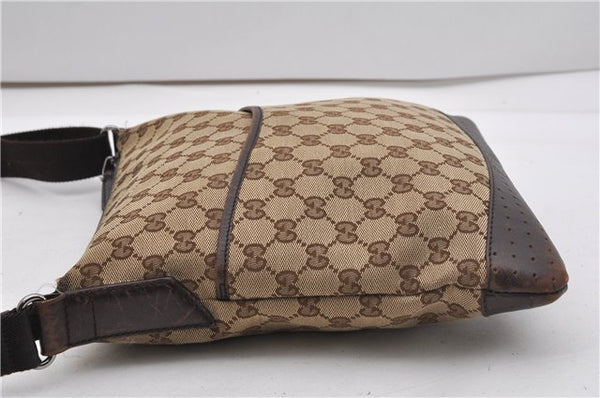 Authentic GUCCI Shoulder Cross Body Bag GG Canvas Leather 145857 Brown 2062G