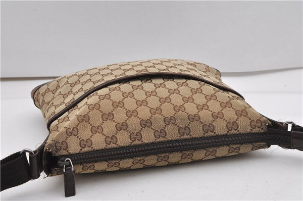 Authentic GUCCI Shoulder Cross Body Bag GG Canvas Leather 145857 Brown 2062G