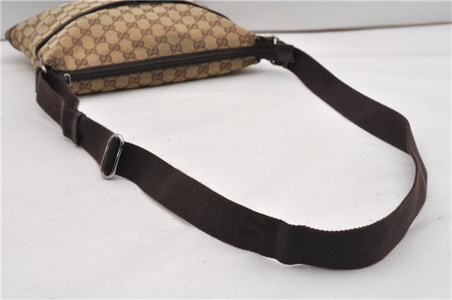 Authentic GUCCI Shoulder Cross Body Bag GG Canvas Leather 145857 Brown 2062G