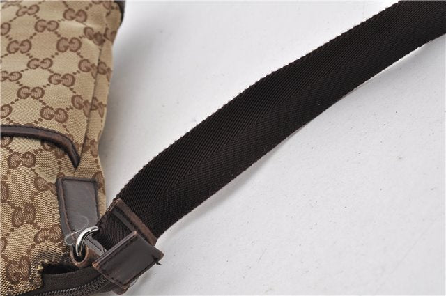 Authentic GUCCI Shoulder Cross Body Bag GG Canvas Leather 145857 Brown 2062G