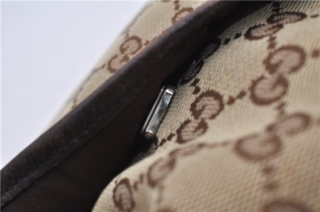 Authentic GUCCI Shoulder Cross Body Bag GG Canvas Leather 145857 Brown 2062G