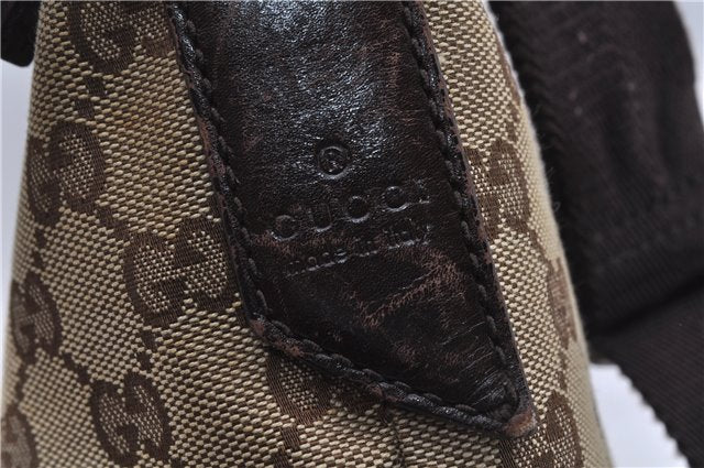 Authentic GUCCI Shoulder Cross Body Bag GG Canvas Leather 145857 Brown 2062G