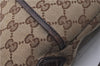 Authentic GUCCI Shoulder Cross Body Bag GG Canvas Leather 145857 Brown 2062G