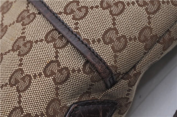 Authentic GUCCI Shoulder Cross Body Bag GG Canvas Leather 145857 Brown 2062G