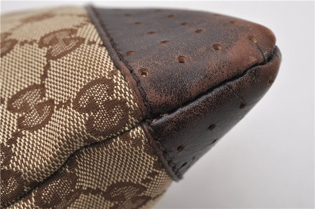 Authentic GUCCI Shoulder Cross Body Bag GG Canvas Leather 145857 Brown 2062G