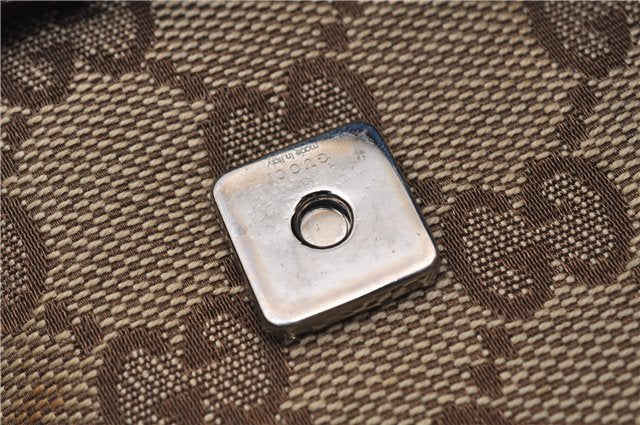 Authentic GUCCI Shoulder Cross Body Bag GG Canvas Leather 145857 Brown 2062G