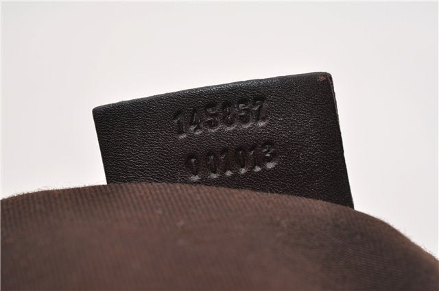 Authentic GUCCI Shoulder Cross Body Bag GG Canvas Leather 145857 Brown 2062G