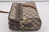 Authentic GUCCI Web Sherry Line Shoulder Bag GG PVC Leather Brown Junk 2063G