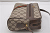 Authentic GUCCI Web Sherry Line Shoulder Bag GG PVC Leather Brown Junk 2063G