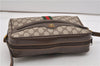 Authentic GUCCI Web Sherry Line Shoulder Bag GG PVC Leather Brown Junk 2063G